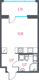 Студия 24 м²