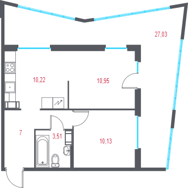 2 ккв 49,9 м²