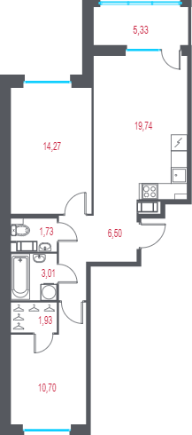 3 ккв (Евро) 59,5 м²