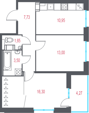 2 ккв 55,3 м²
