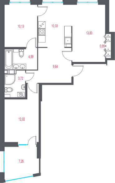 3 ккв 67,4 м²