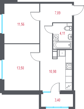 2 ккв 48,3 м²