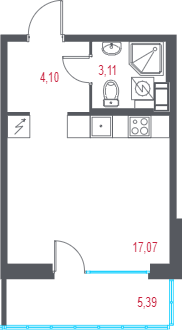 Студия 25,9 м²