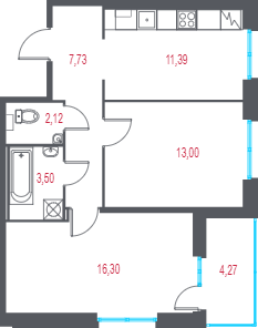 2 ккв 56,2 м²
