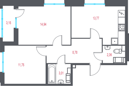 2 ккв 56,2 м²