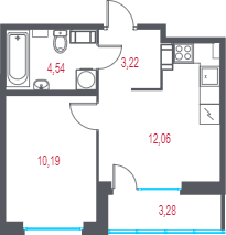 1 ккв 31,7 м²