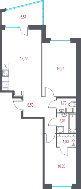 3 ккв (Евро) 59,1 м²