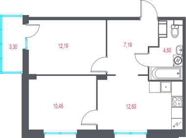 2 ккв 48,1 м²