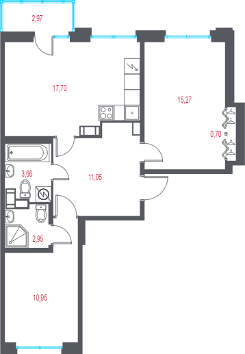 3 ккв (Евро) 63,2 м²