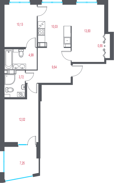 3 ккв 67,4 м²