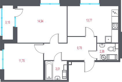 2 ккв 56,2 м²