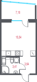 Студия 24,7 м²
