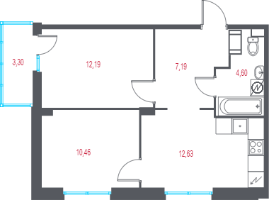 2 ккв 48,1 м²