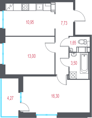 2 ккв 55,3 м²