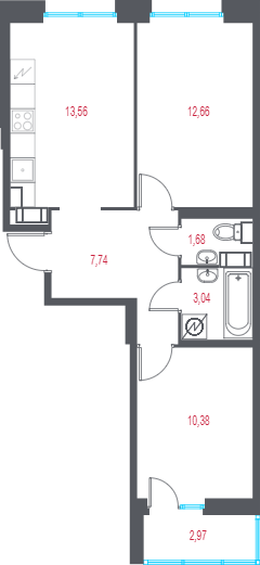 2 ккв 50,6 м²
