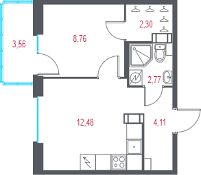 1 ккв 31,5 м²