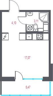 Студия 25,9 м²