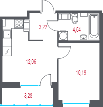 1 ккв 31,7 м²