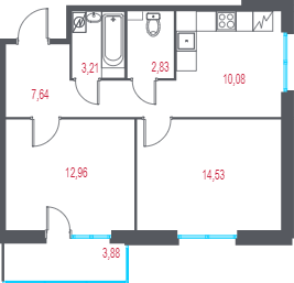2 ккв 52,4 м²