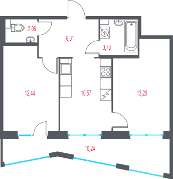 2 ккв 51,4 м²