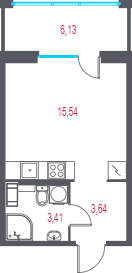 Студия 24,4 м²