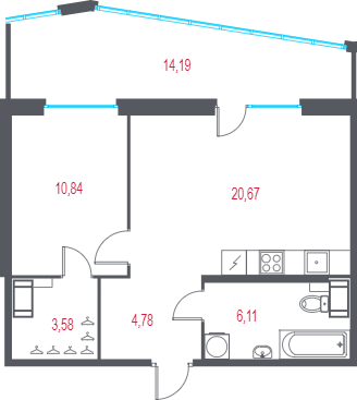 2 ккв (Евро) 50,2 м²