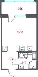 Студия 24,4 м²