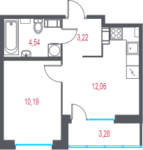 1 ккв 31,7 м²