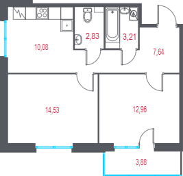 2 ккв 52,4 м²