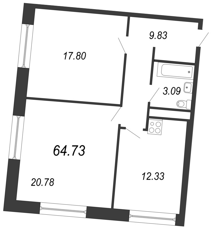2 ккв 66,1 м²