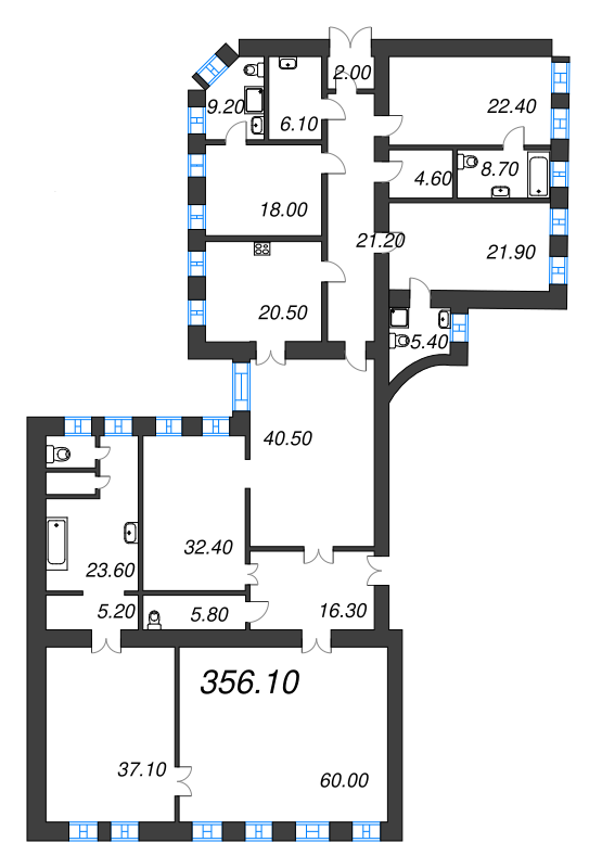 7 ккв 353,6 м²