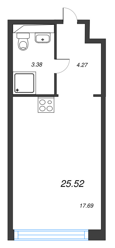 Студия 25,6 м²