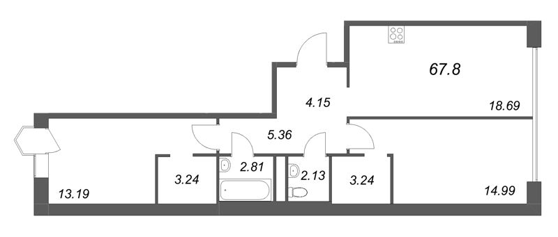 3 ккв (Евро) 67,8 м²