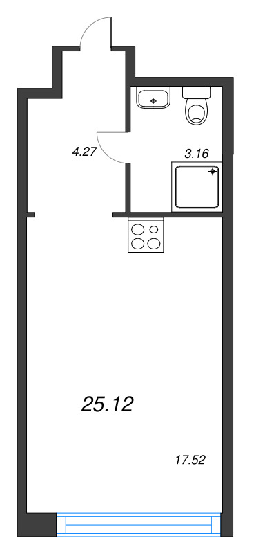 Студия 25,2 м²