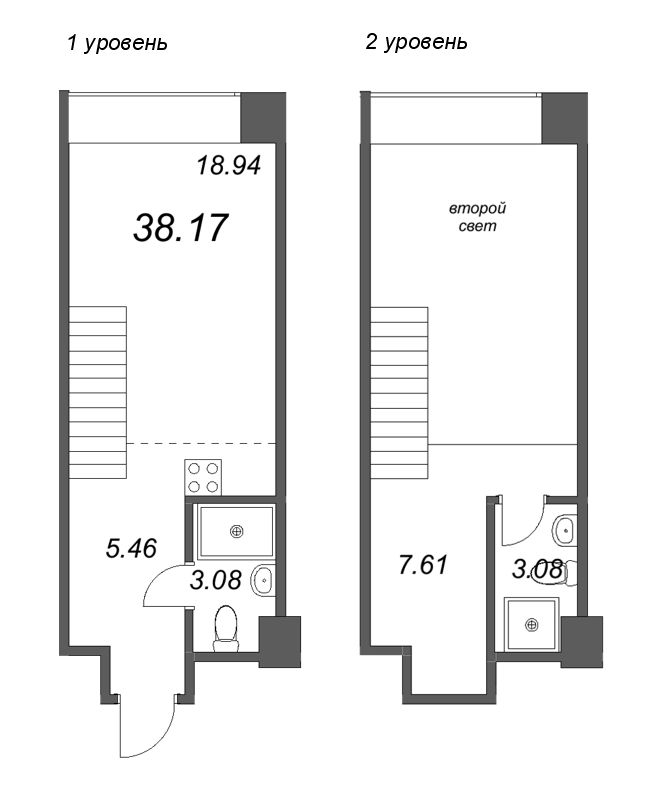 2 ккв (Евро) 38,2 м²