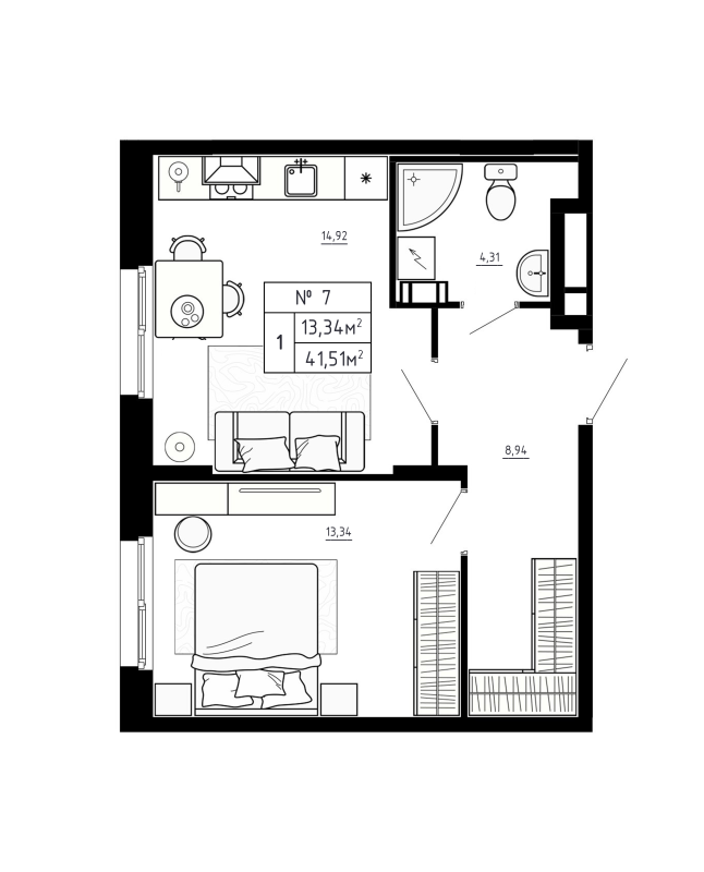 1 ккв 41,5 м²