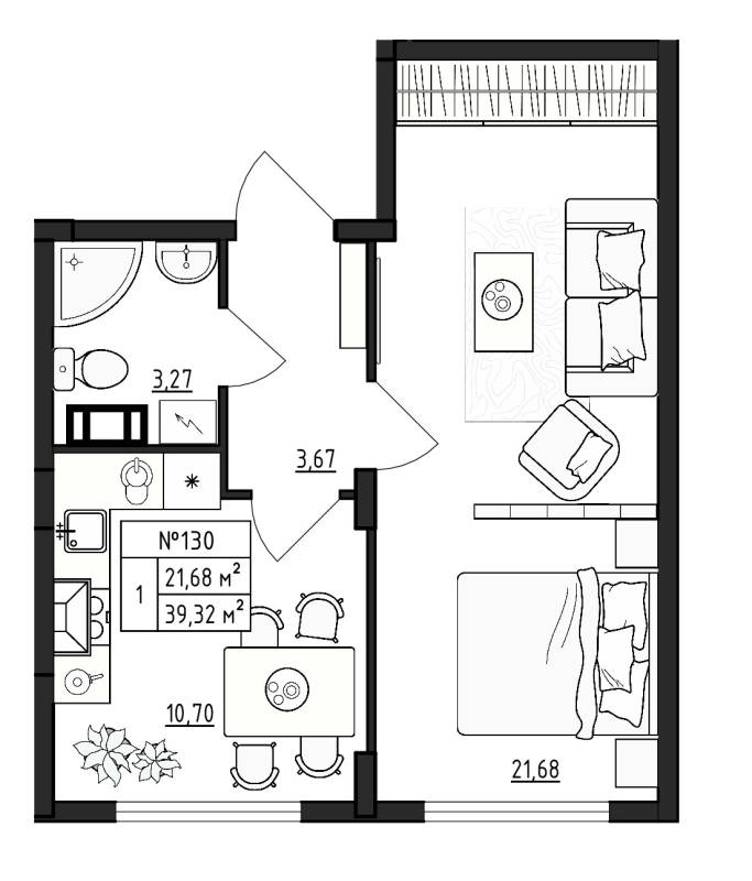 1 ккв 39,3 м²