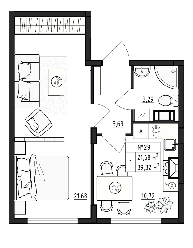 1 ккв 39,3 м²