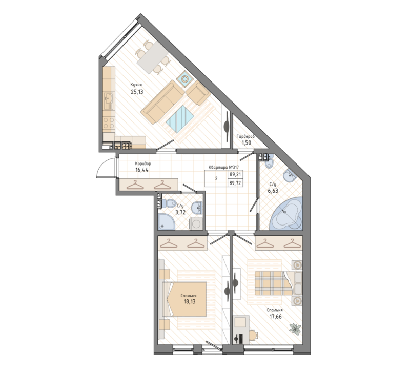 2 ккв 89,9 м²