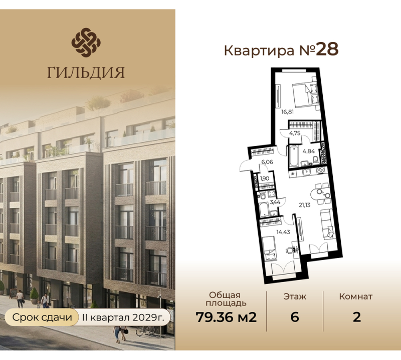 3 ккв (Евро) 79,4 м²