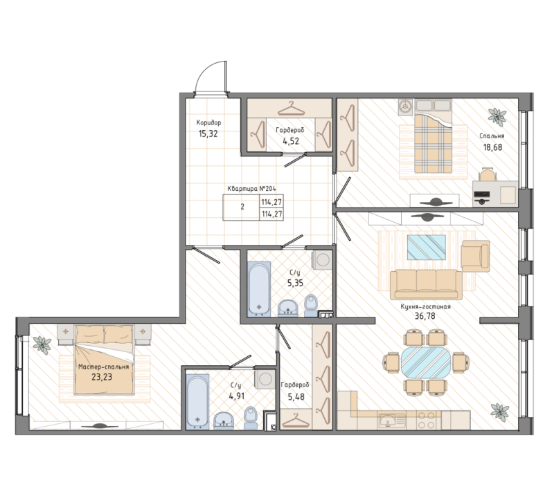 2 ккв 113,4 м²