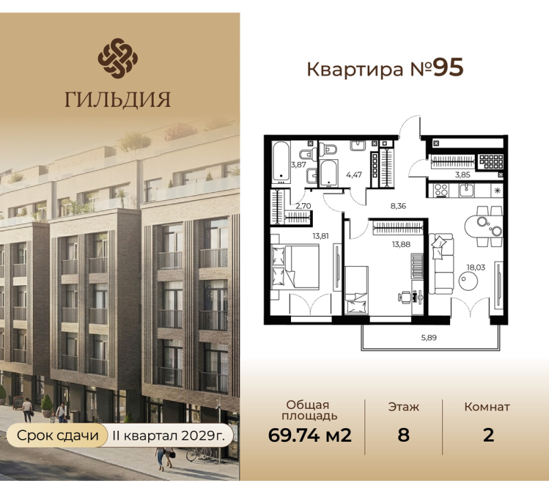 3 ккв (Евро) 69,7 м²