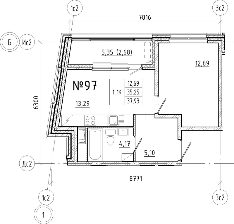 1 ккв 37,9 м²