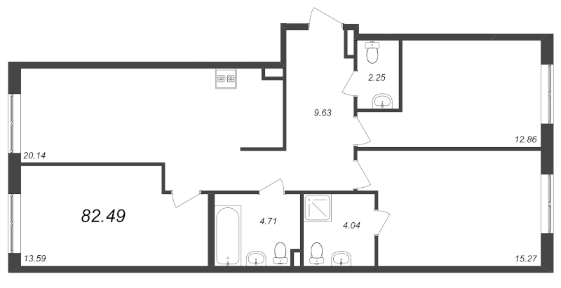 4 ккв (Евро) 82,5 м²