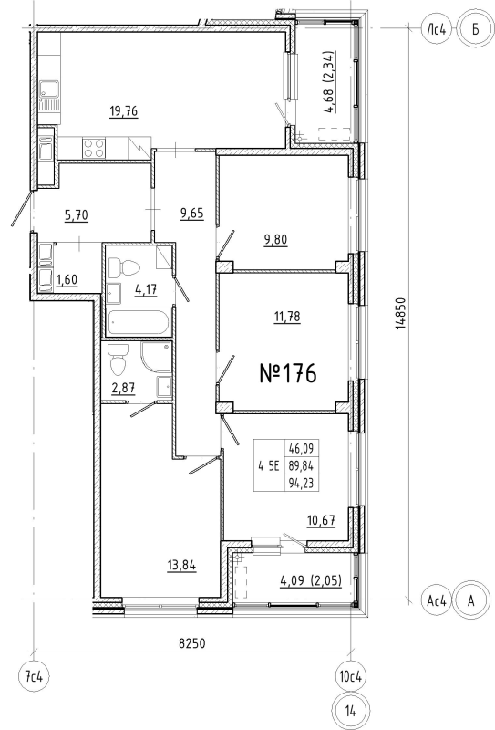 5 ккв (Евро) 94,2 м²