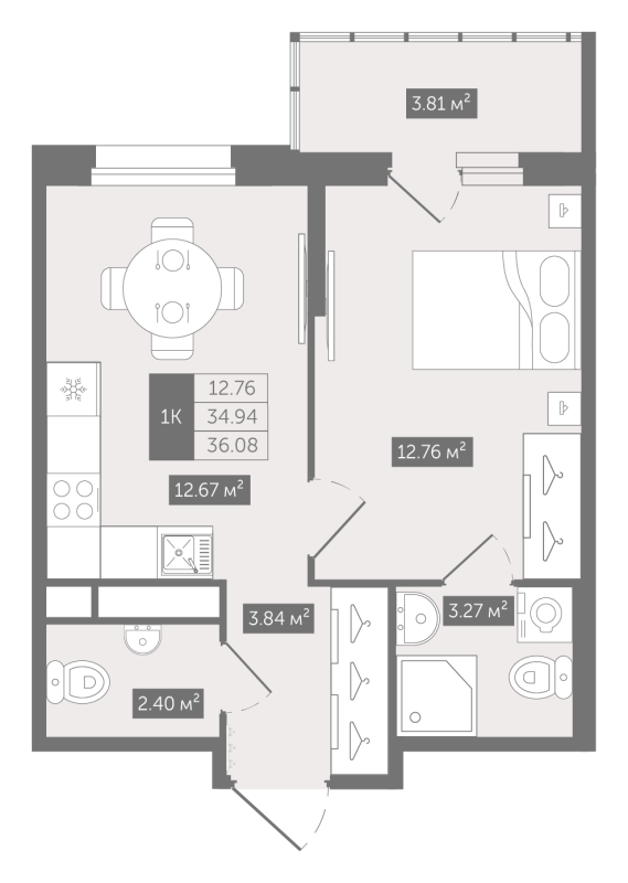 1 ккв 36,1 м²