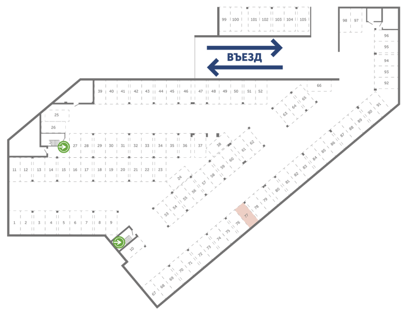 Паркинг 13,3 м²