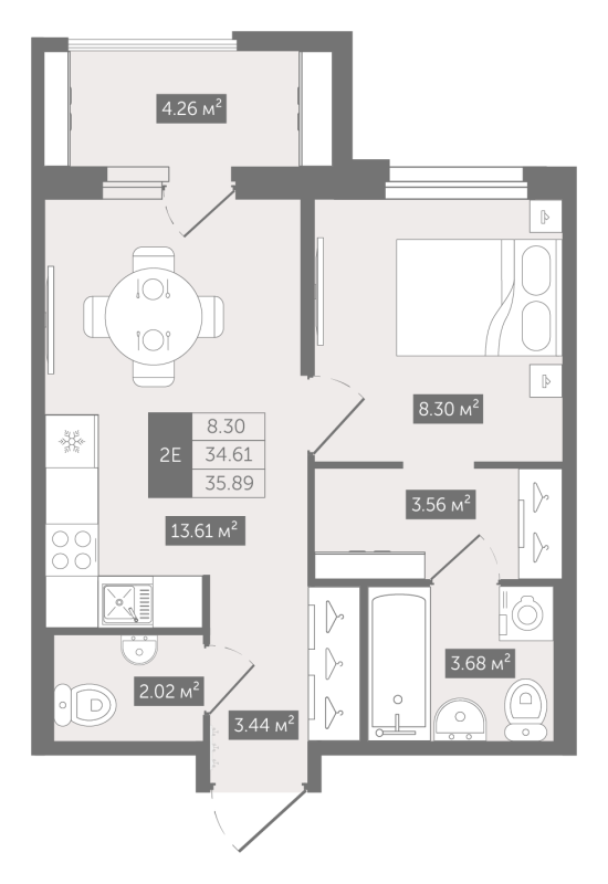 1 ккв 35,9 м²