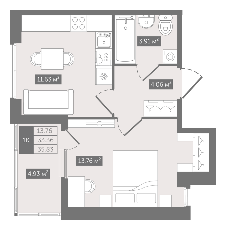 1 ккв 35,9 м²