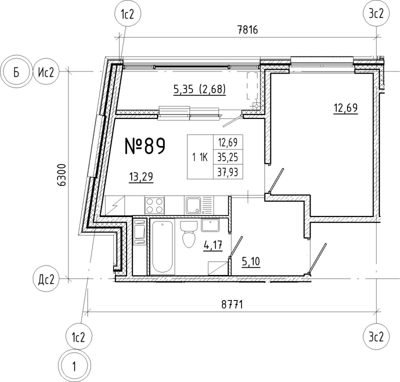 1 ккв 37,9 м²